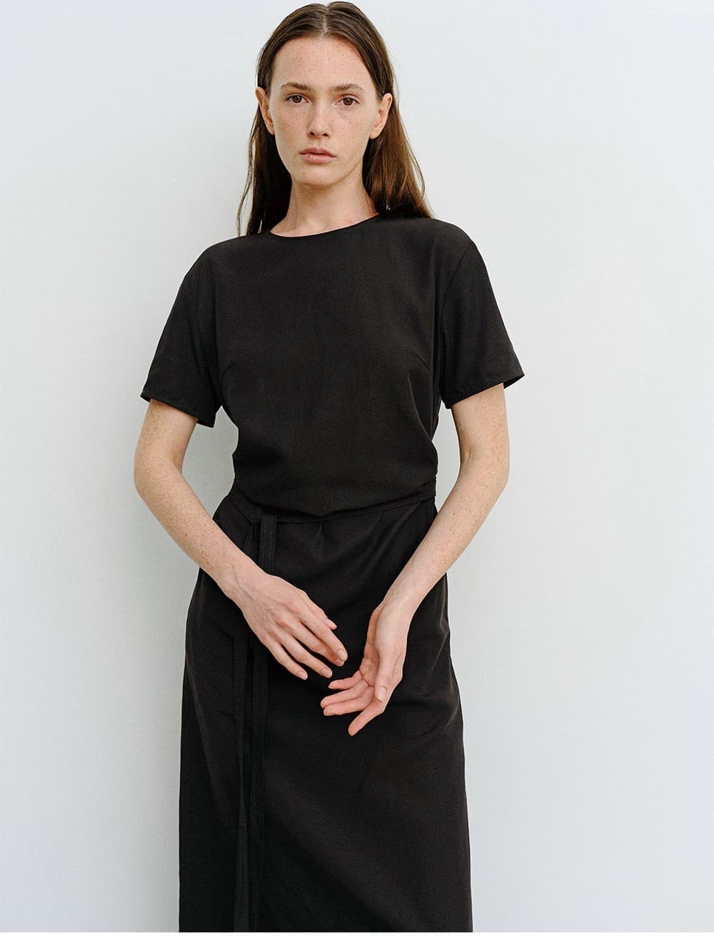 TVR DRAPED WAIST DRESS_BLACK — vue 8