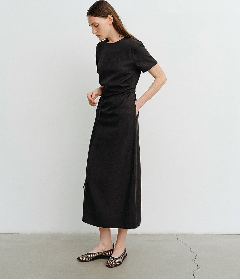 TVR DRAPED WAIST DRESS_BLACK — vue 11