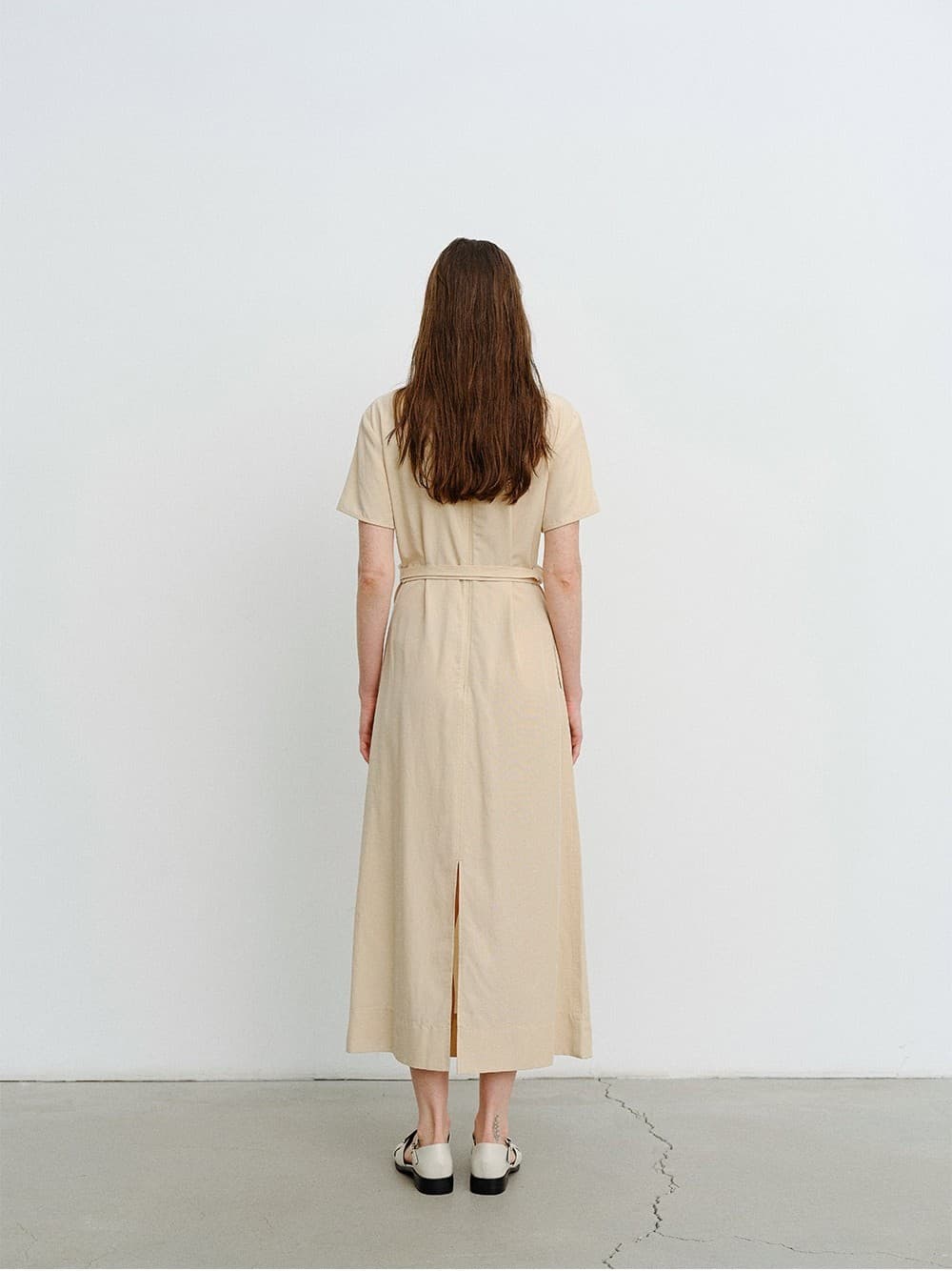 TVR DRAPED WAIST DRESS_BEIGE — vue 10