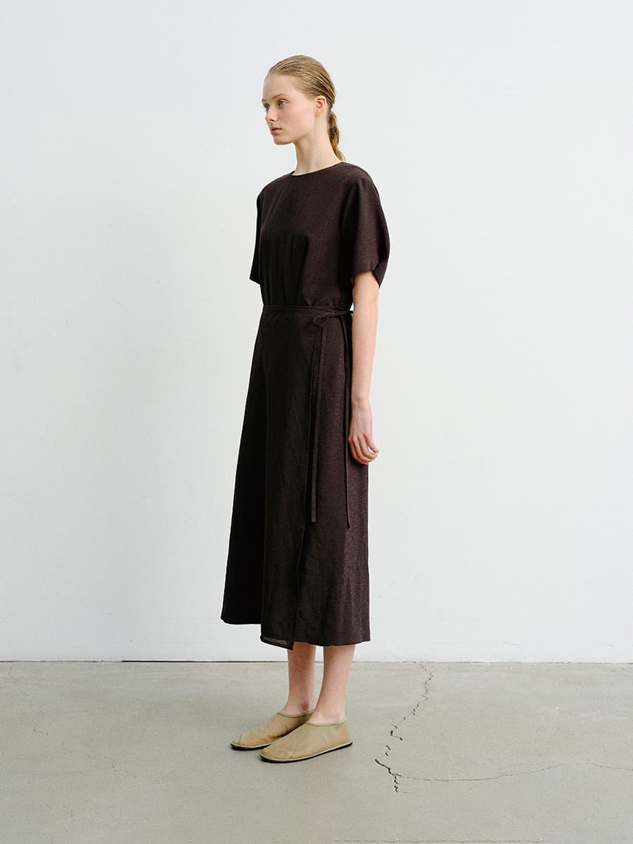 TVR SKIRT LAYERED DRESS_D-BROWN — vue 2