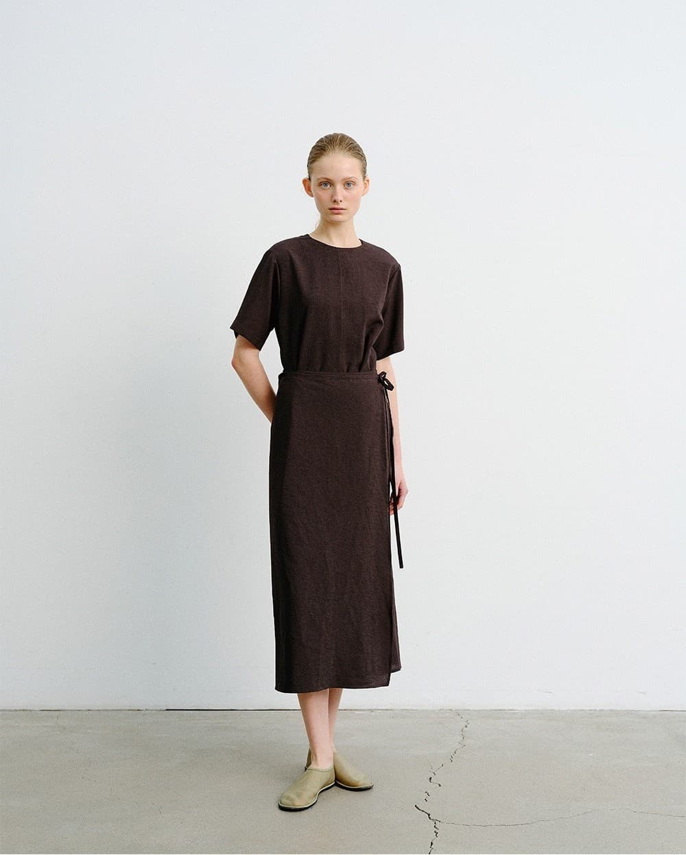 TVR SKIRT LAYERED DRESS_D-BROWN — vue 4