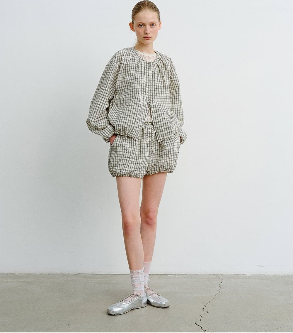 TVR SEERSUCKER BANDING JUMPER_BEIGE CHECK — vue 8
