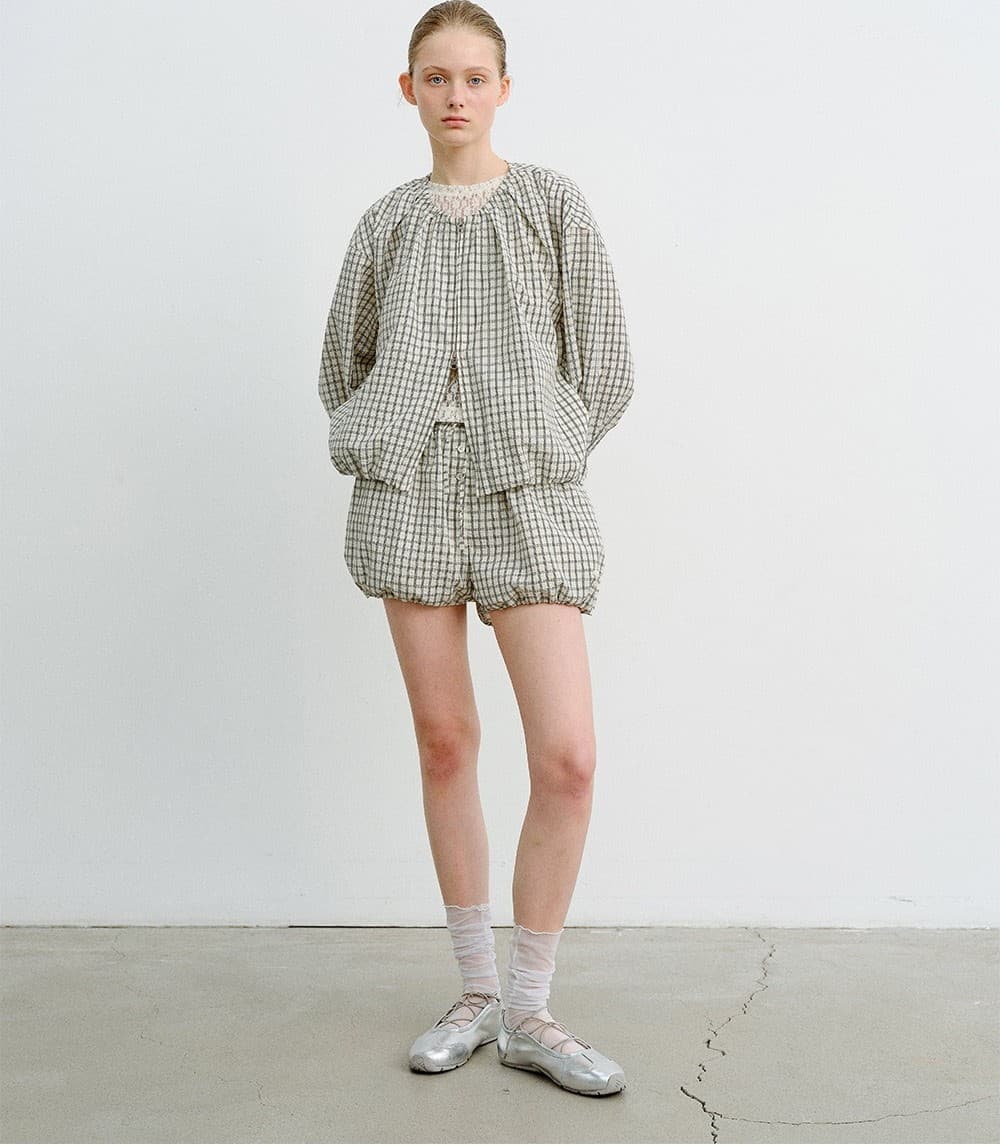 TVR SEERSUCKER BANDING JUMPER_BEIGE CHECK — vue 10