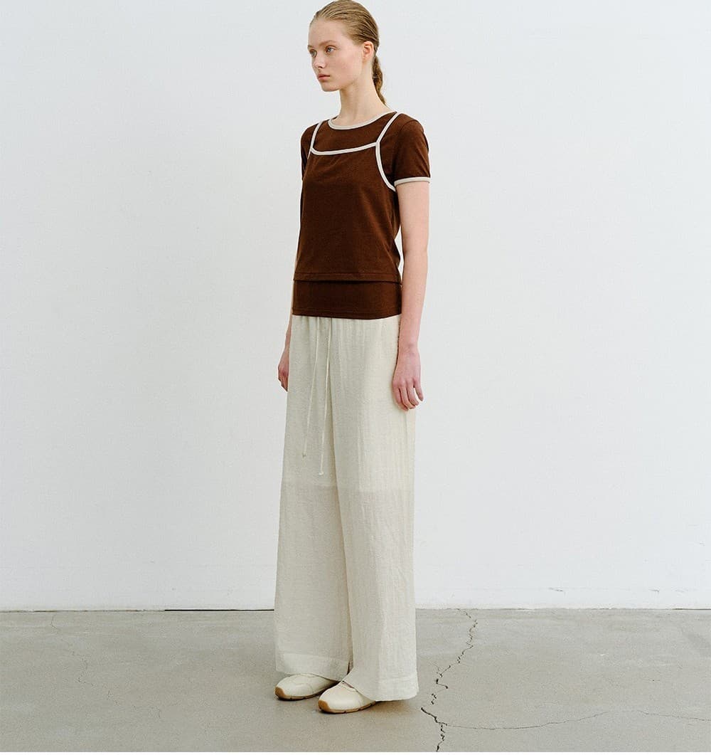 TVR HALF SLEEVE LAYERED TOP_BROWN — vue 10