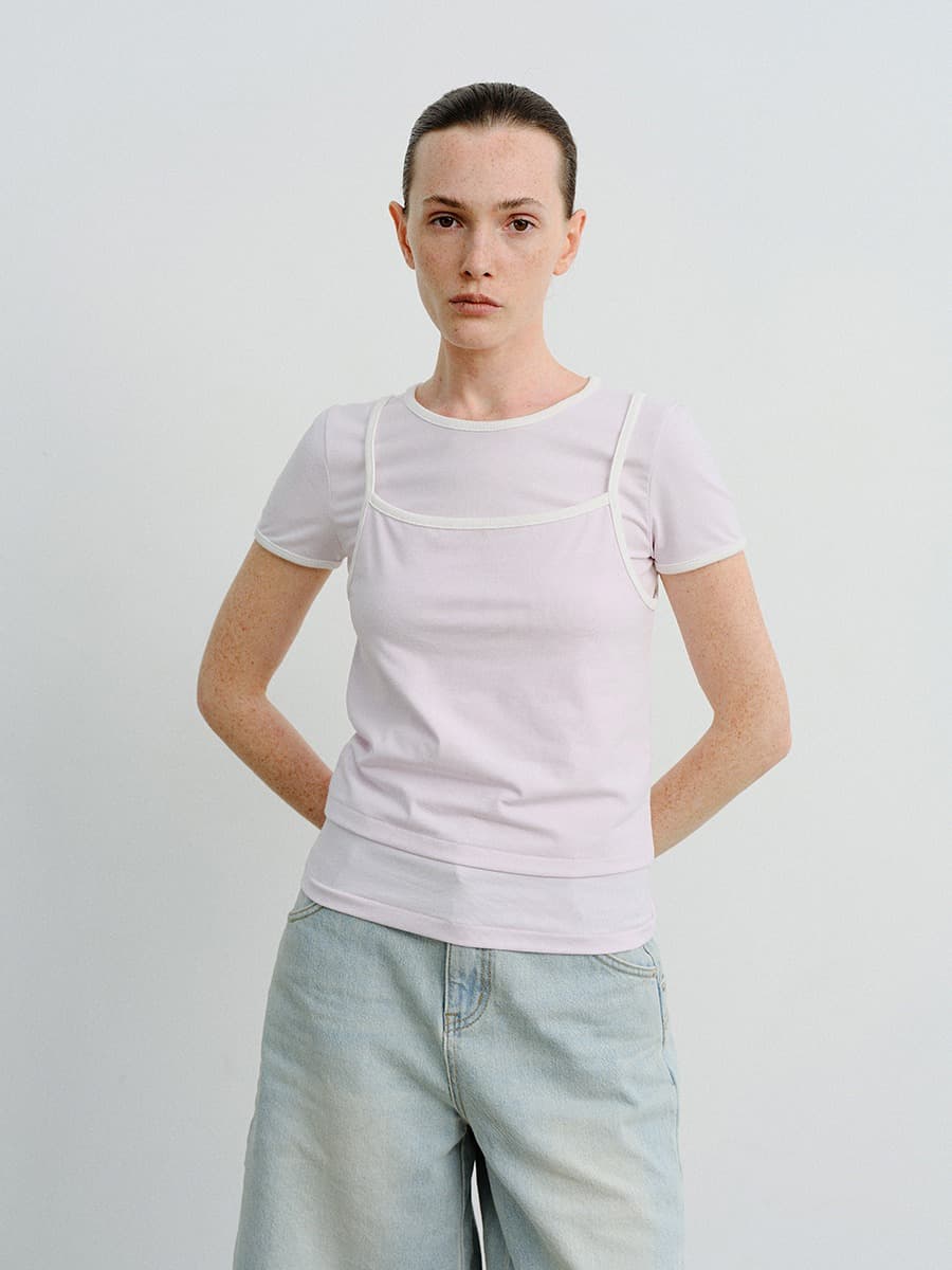 TVR HALF SLEEVE LAYERED TOP_LAVENDER — vue 2