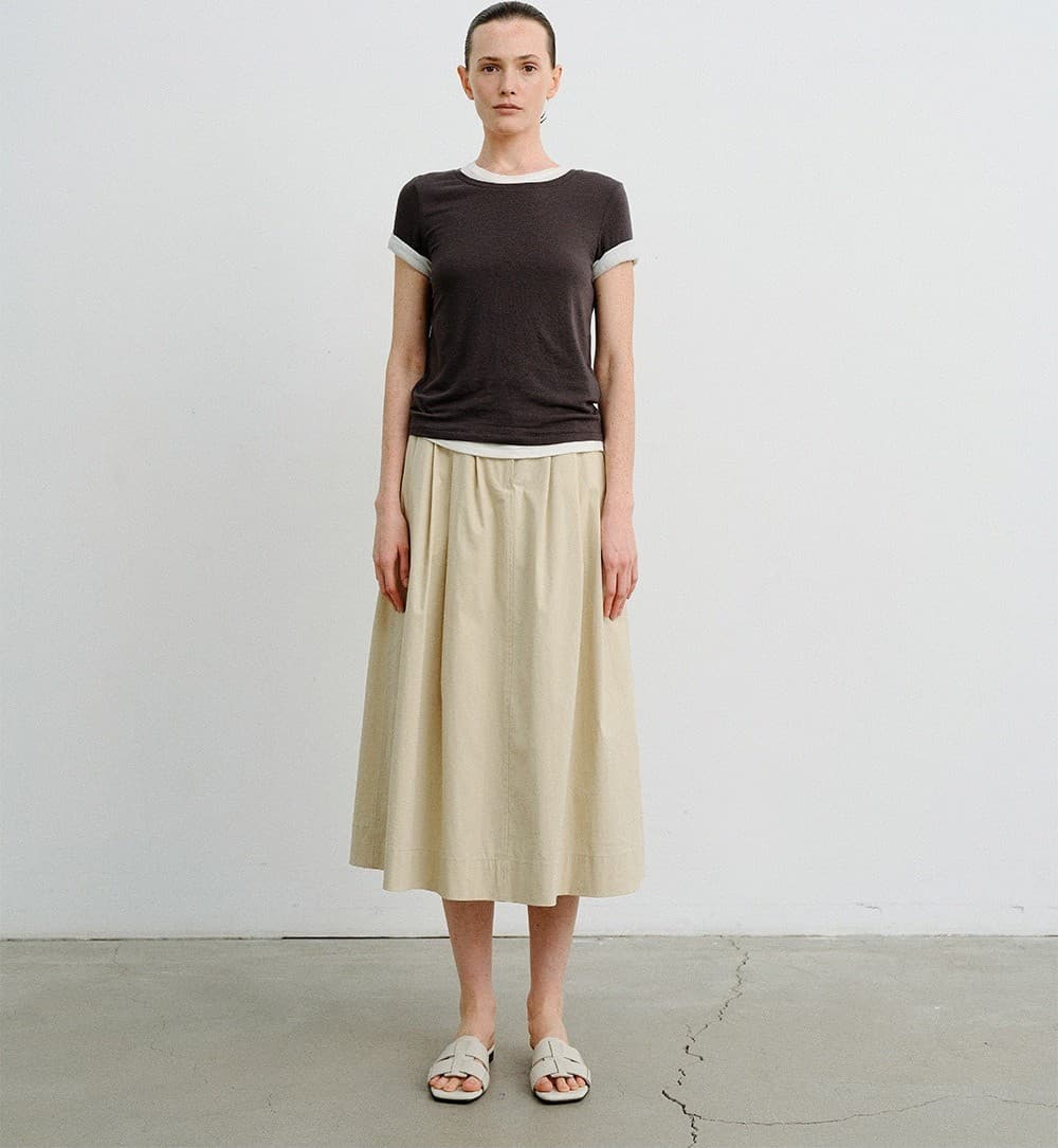 TVR LINEN LAYERED TOP_CHARCOAL & IVORY — vue 5