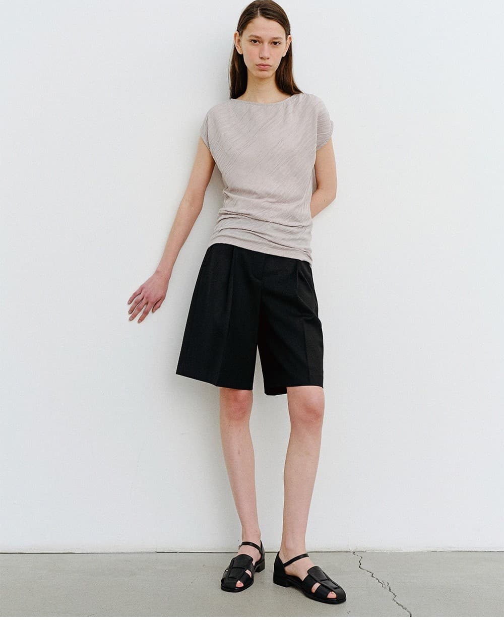 TVR ASYMMETRIC PLEATS TOP_BEIGE — vue 8