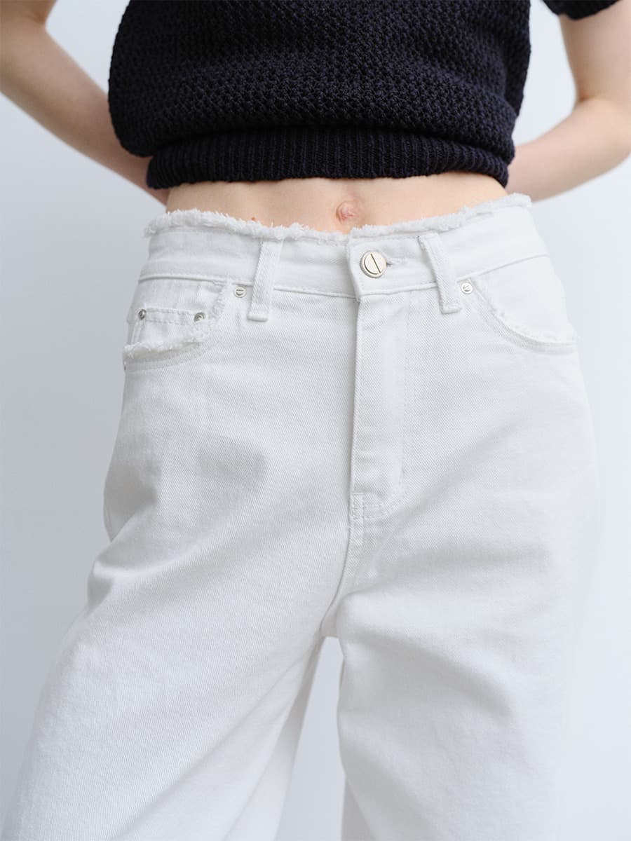 TVR FRINGE LOOSE FIT DENIM_WHITE — vue 2