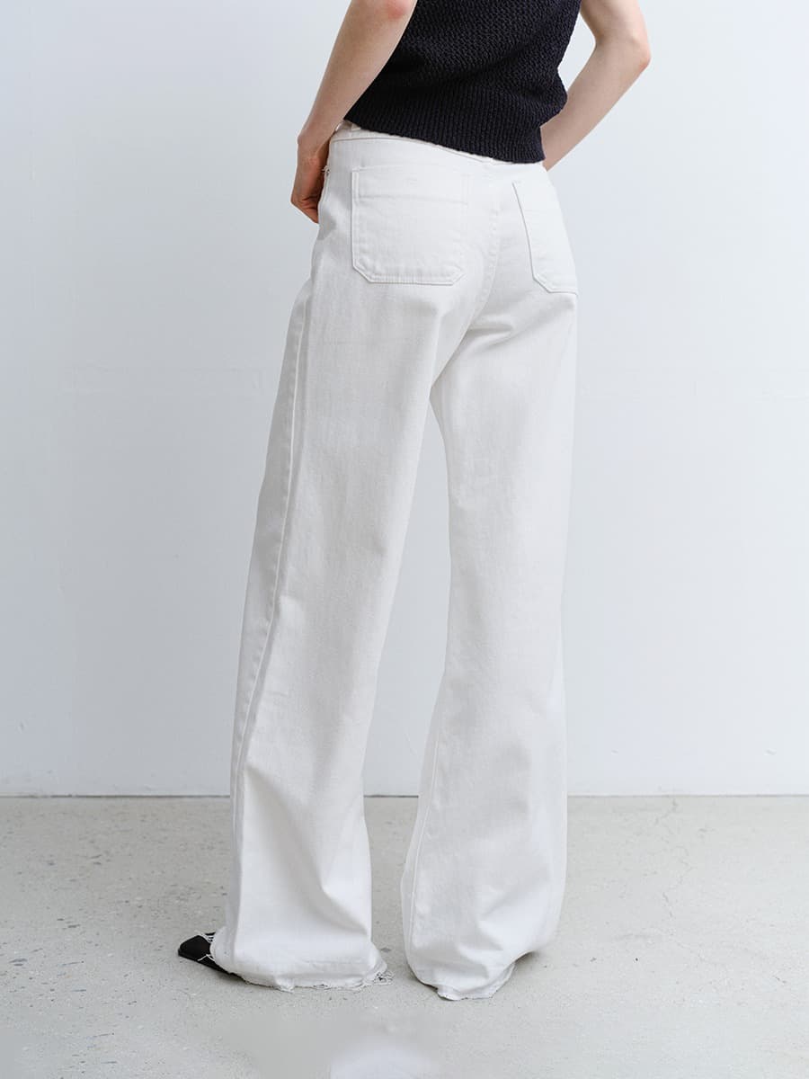TVR FRINGE LOOSE FIT DENIM_WHITE — vue 4