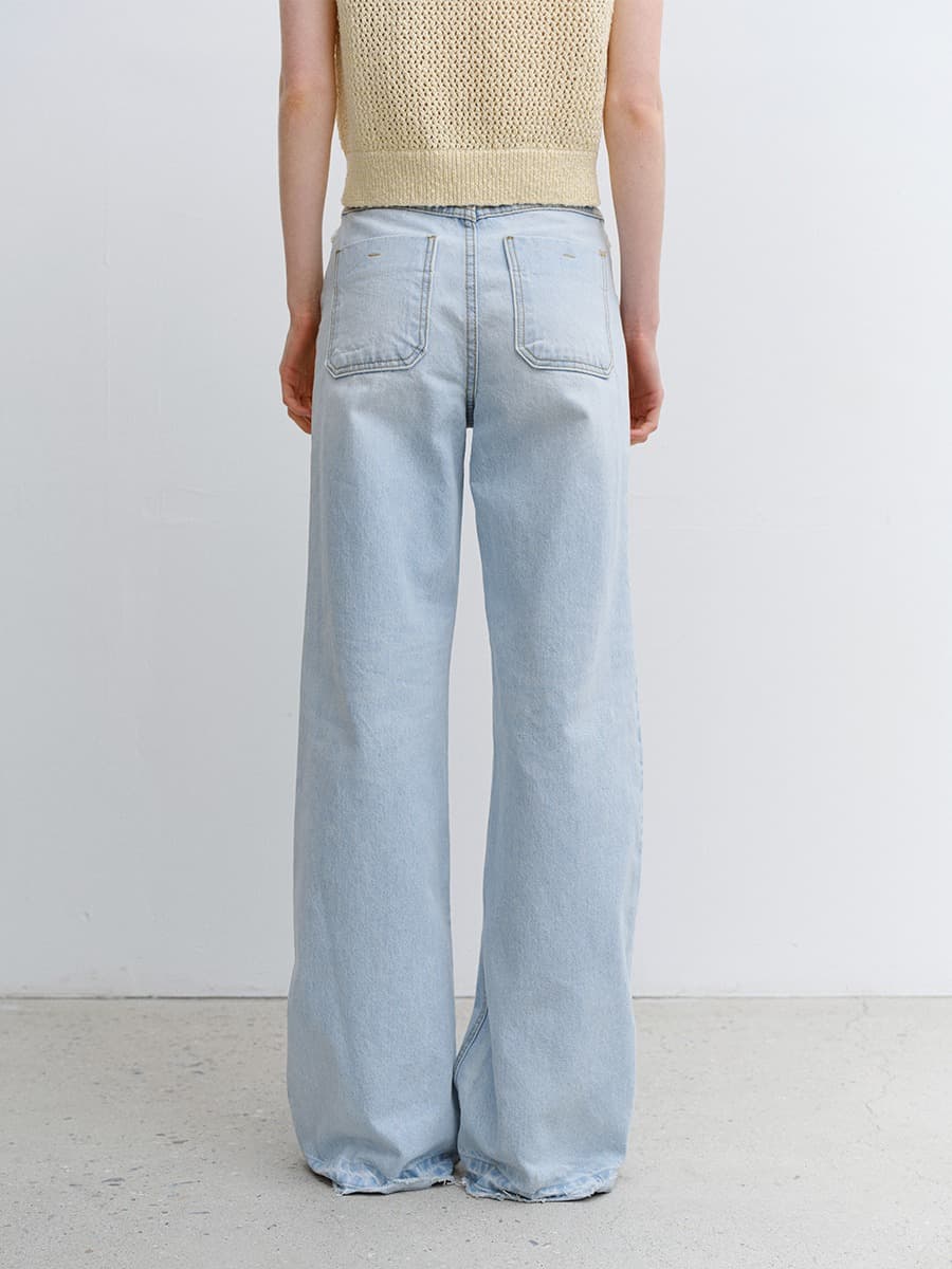 TVR FRINGE WASHED LOOSE FIT DENIM_LIGHT BLUE — vue 4