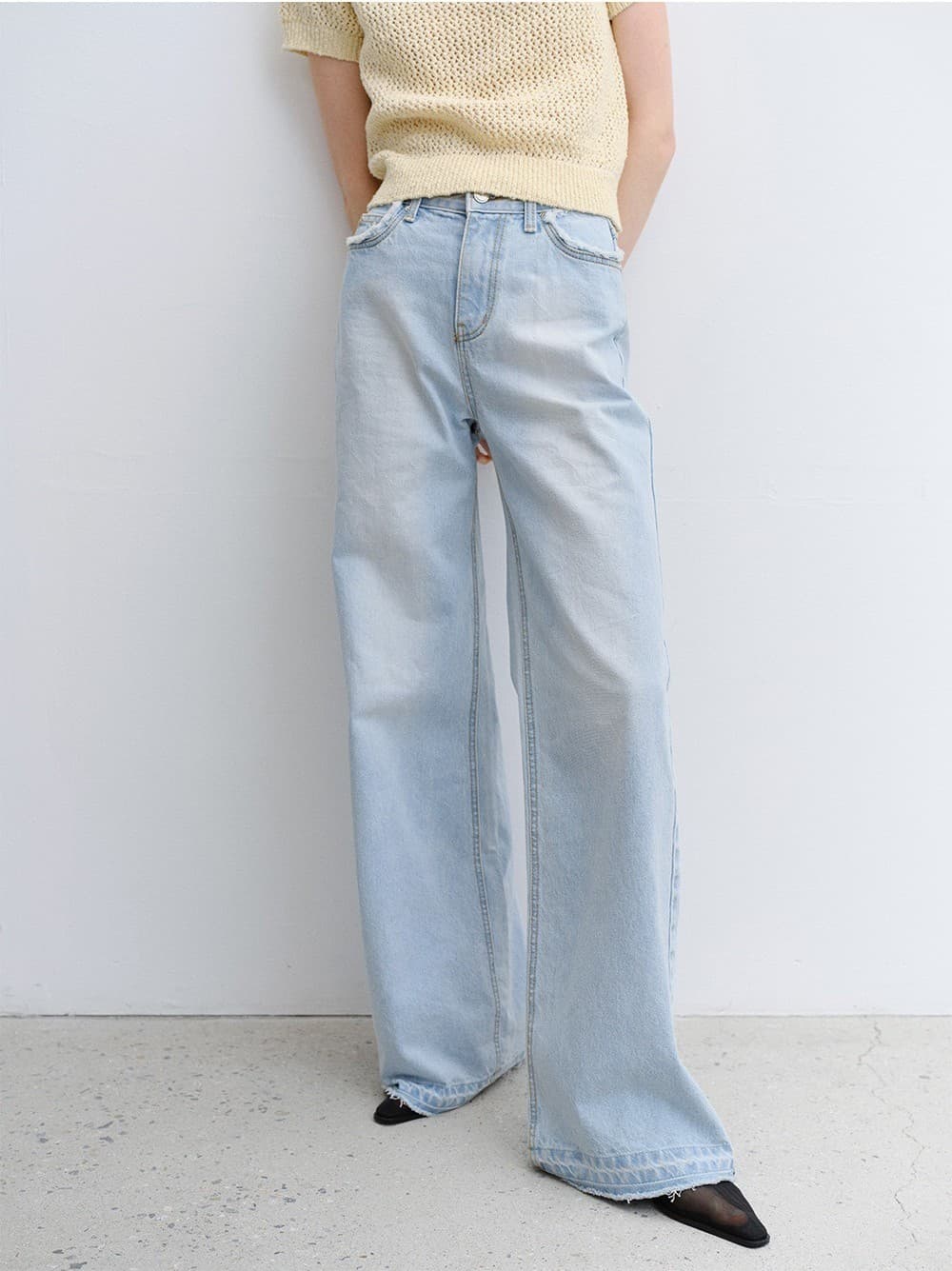 TVR FRINGE WASHED LOOSE FIT DENIM_LIGHT BLUE — vue 8