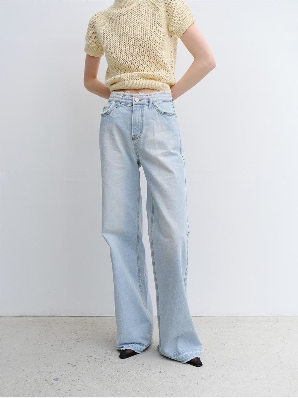 TVR FRINGE WASHED LOOSE FIT DENIM_LIGHT BLUE — vue 9