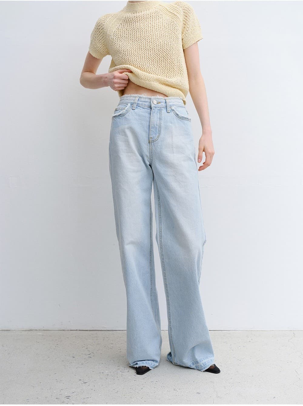 TVR FRINGE WASHED LOOSE FIT DENIM_LIGHT BLUE — vue 10
