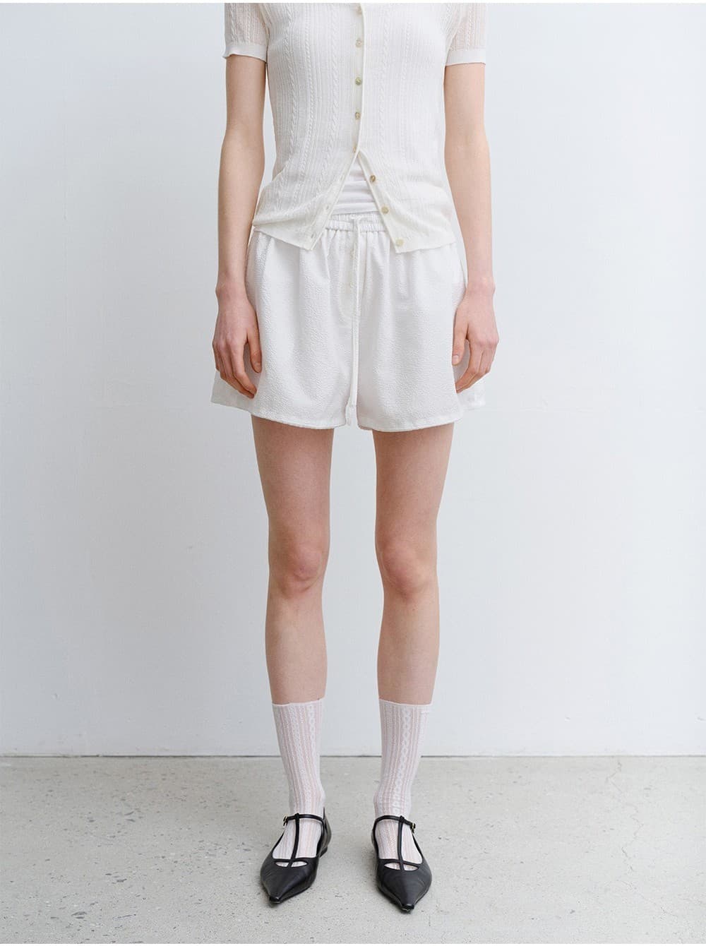 TVR SEERSUCKER BANDING SHORTS_WHITE — vue 5