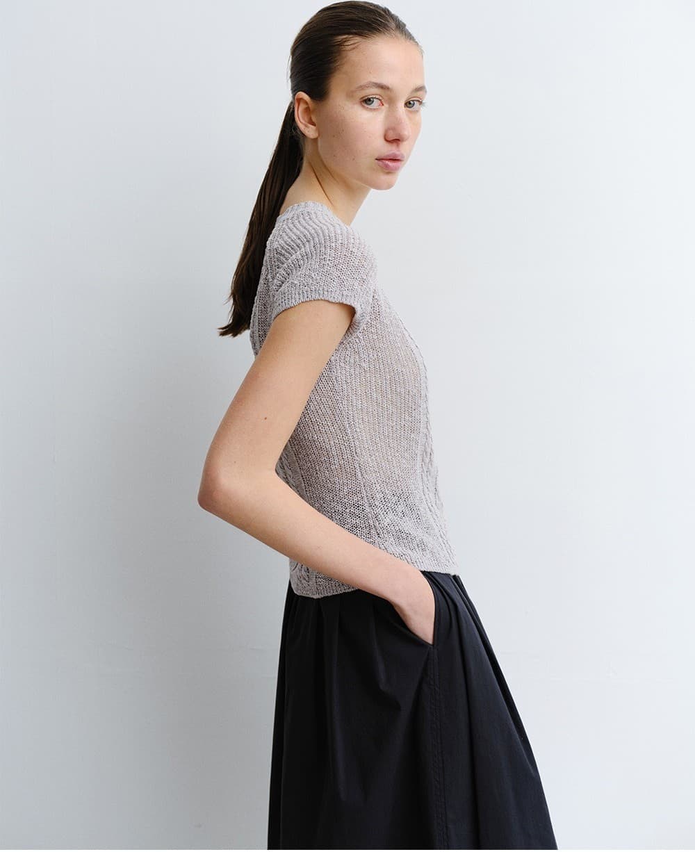 TVR COTTON FLARE SKIRT_D-NAVY — vue 7