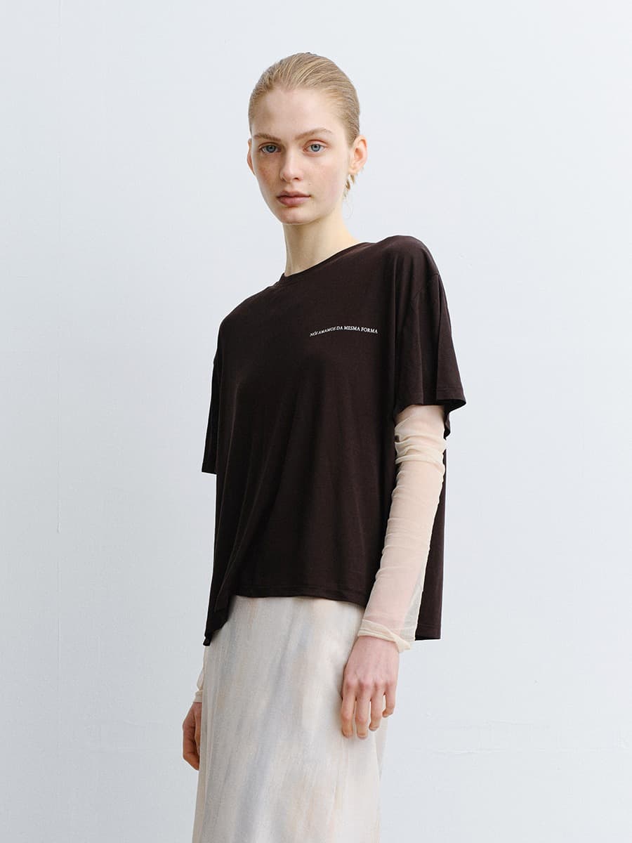 TVR SHEER SILK TOP_DARK BROWN — vue 2
