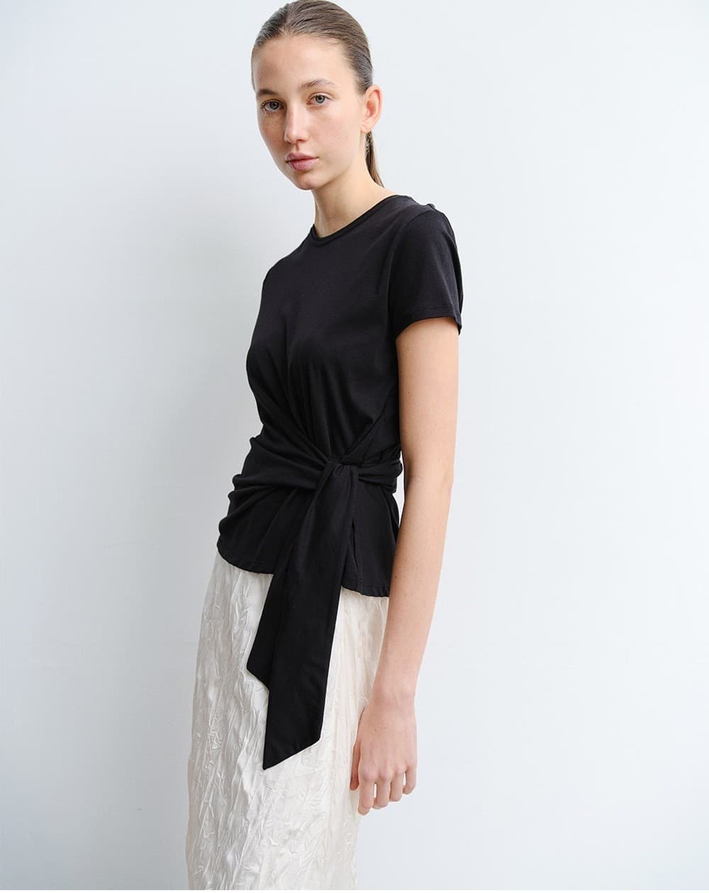 TVR WAIST TIE HALF SLEEVE TOP_BLACK — vue 11