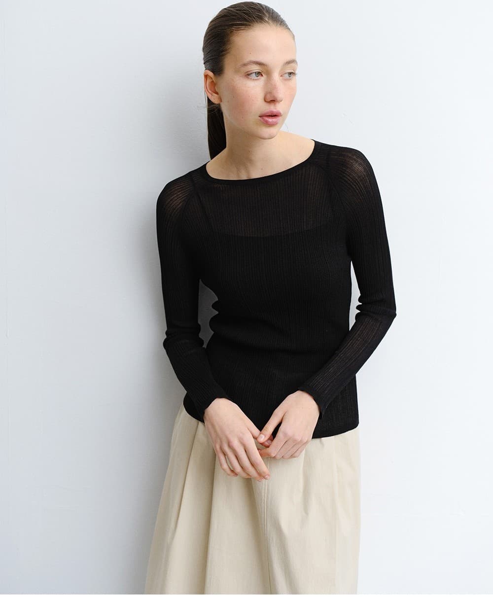 TVR RIBBED SILK KNIT TOP_BLACK — vue 7