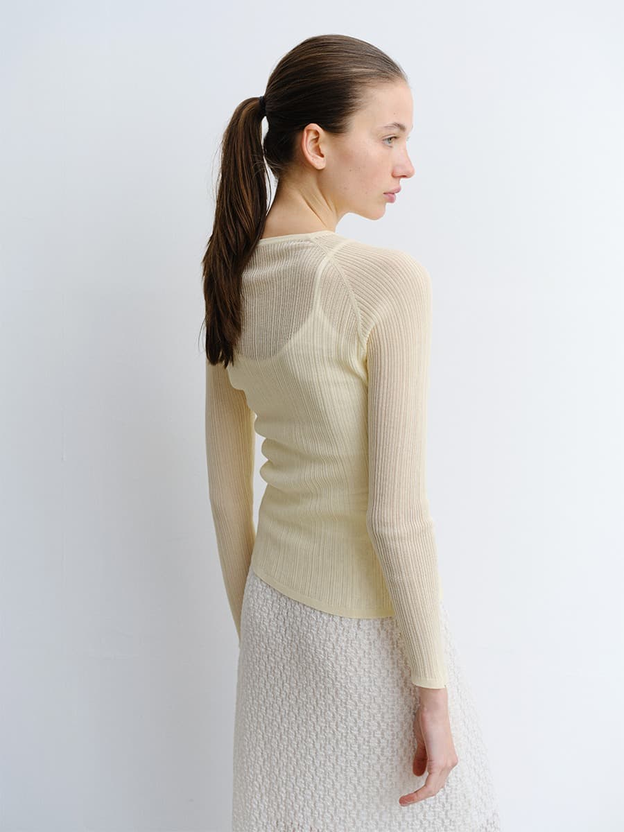 TVR RIBBED SILK KNIT TOP_Y-BEIGE — vue 4