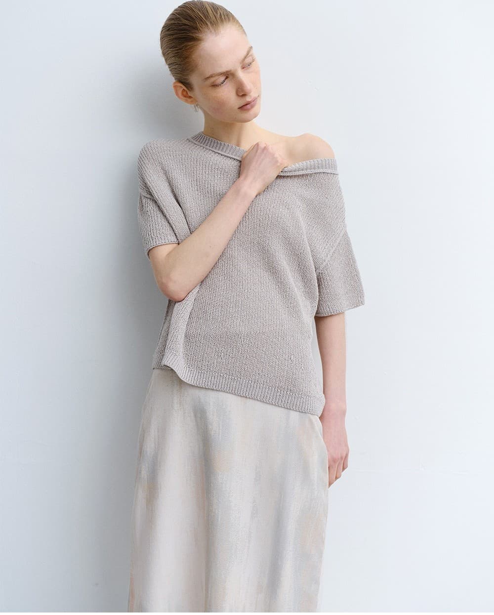 TVR ONE OFF-SHOULDER KNIT TOP_GREY — vue 9
