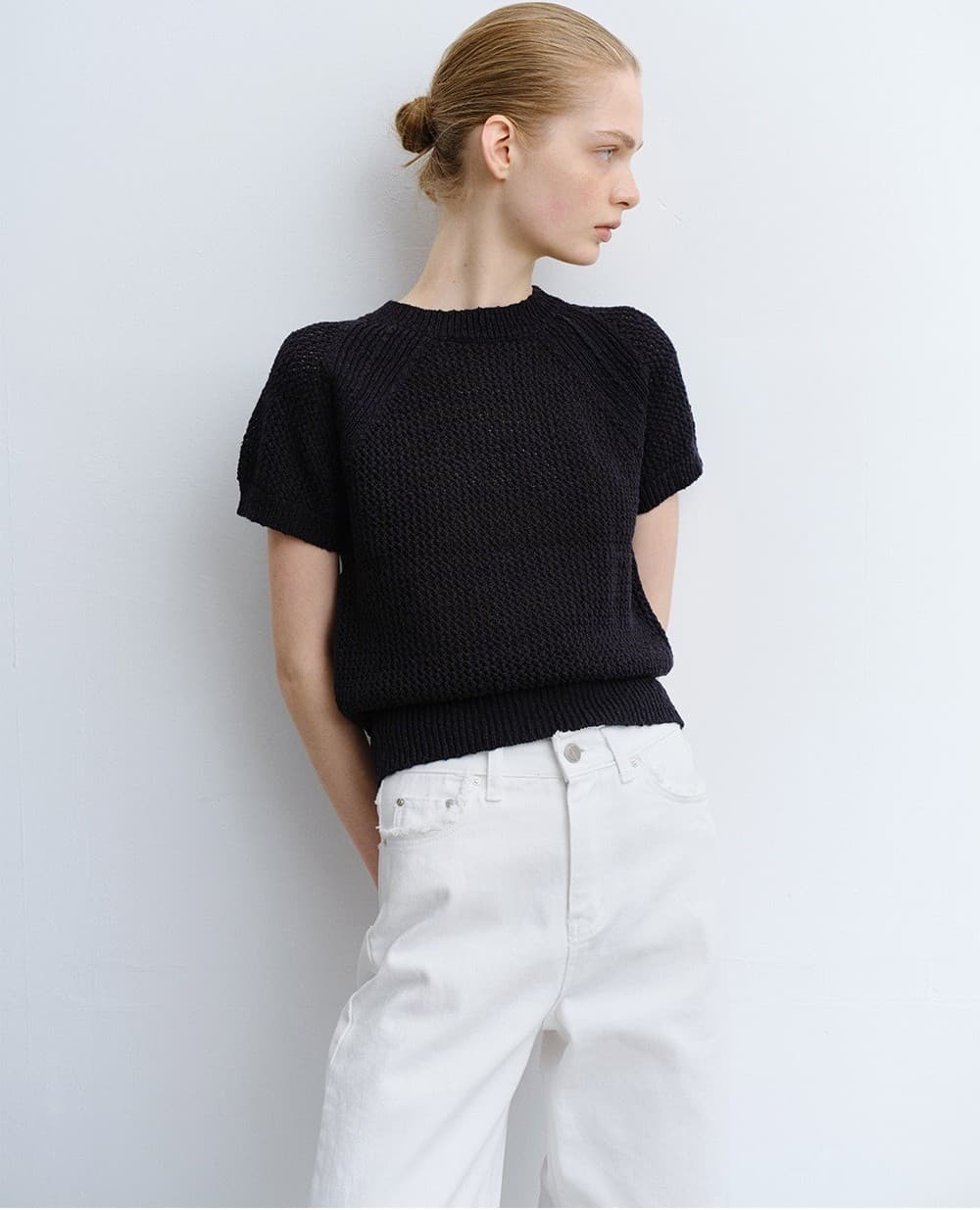 TVR COTTON NETTING KNIT TOP_D-NAVY — vue 5