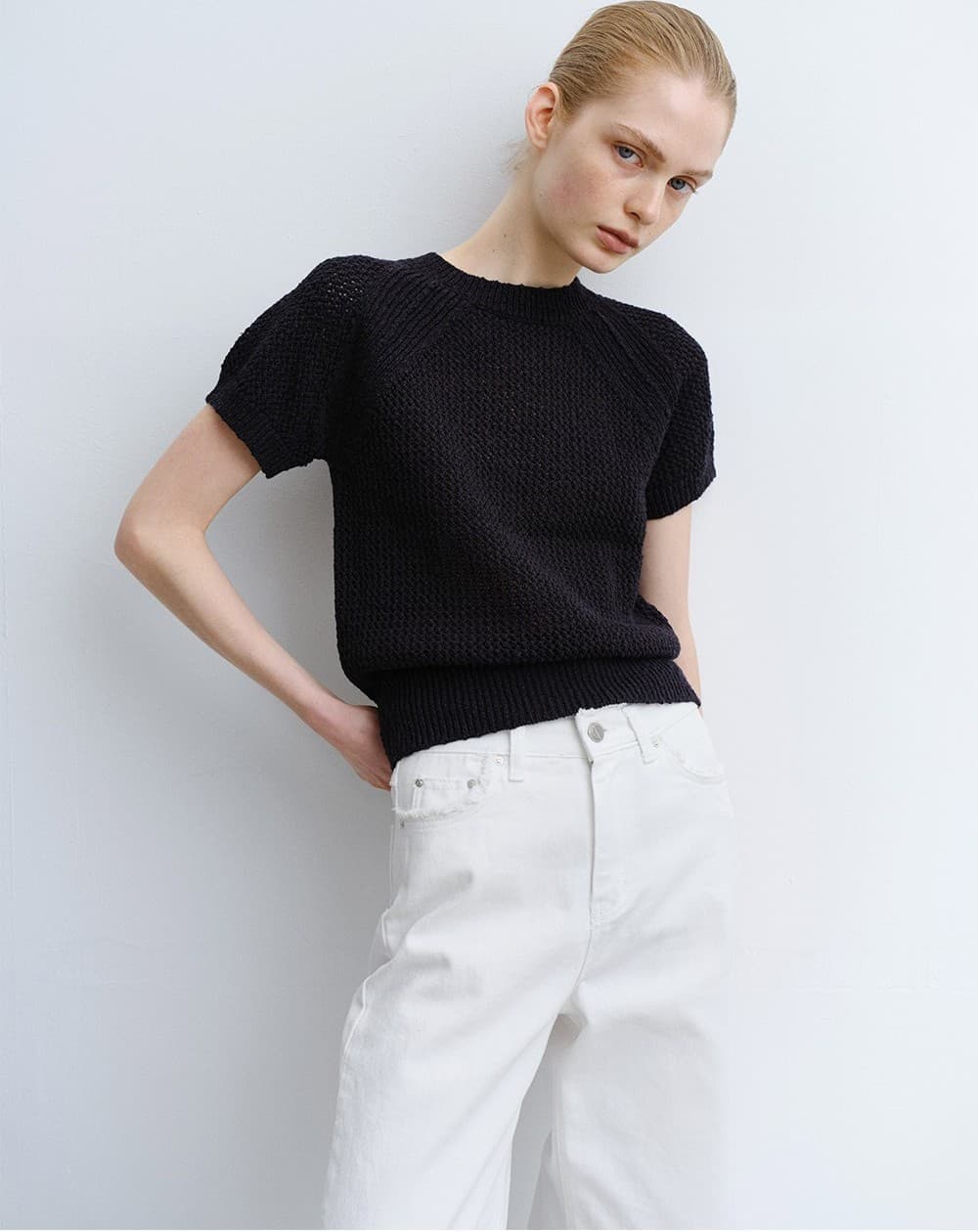 TVR COTTON NETTING KNIT TOP_D-NAVY — vue 7