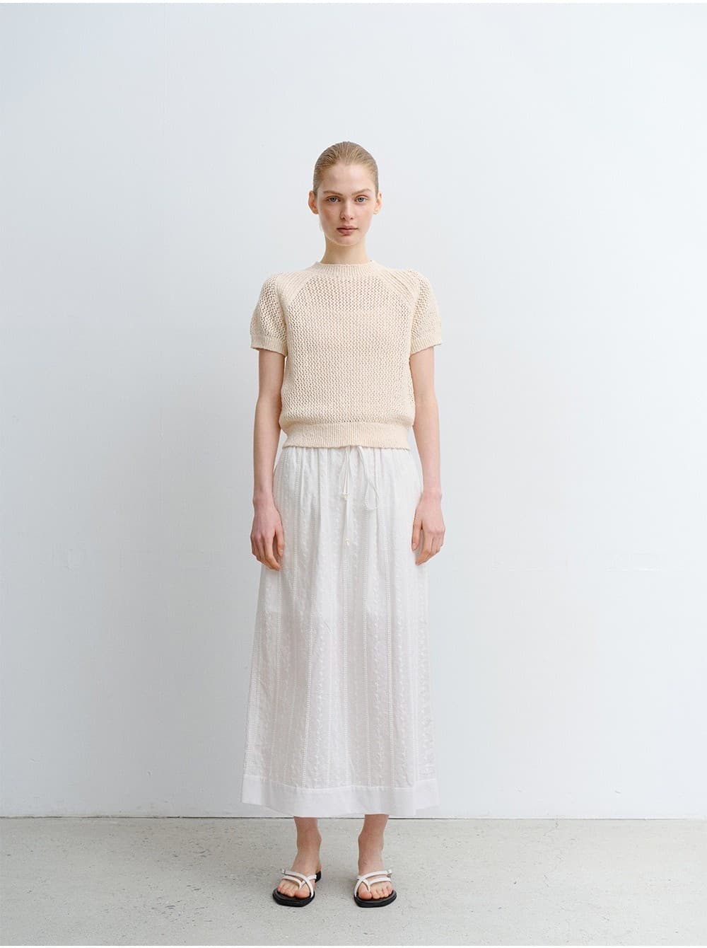 TVR COTTON NETTING KNIT TOP_CREAM — vue 6