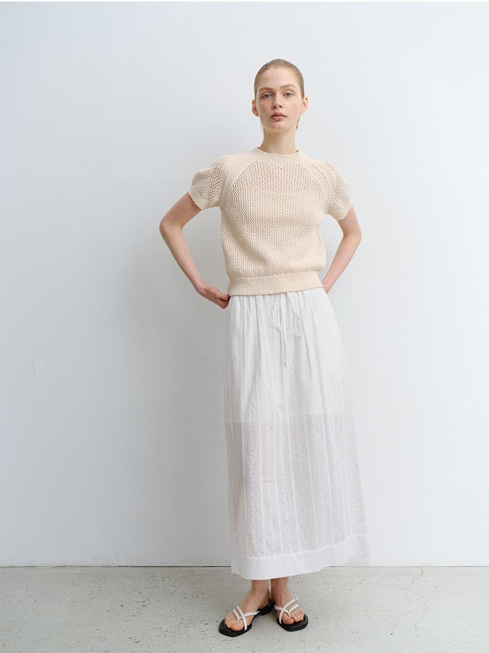 TVR COTTON NETTING KNIT TOP_CREAM — vue 7