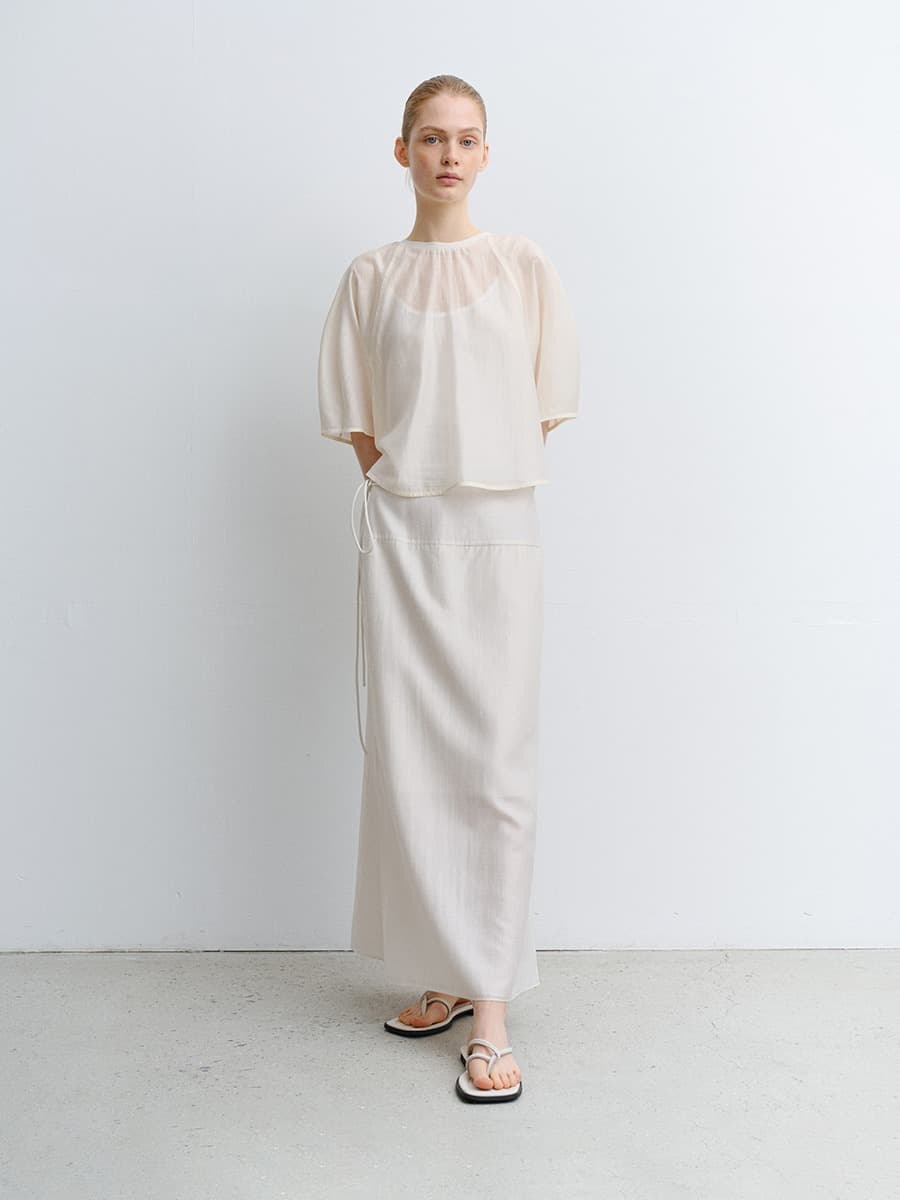 TVR VOLUME SLEEVE BLOUSE_IVORY — vue 4