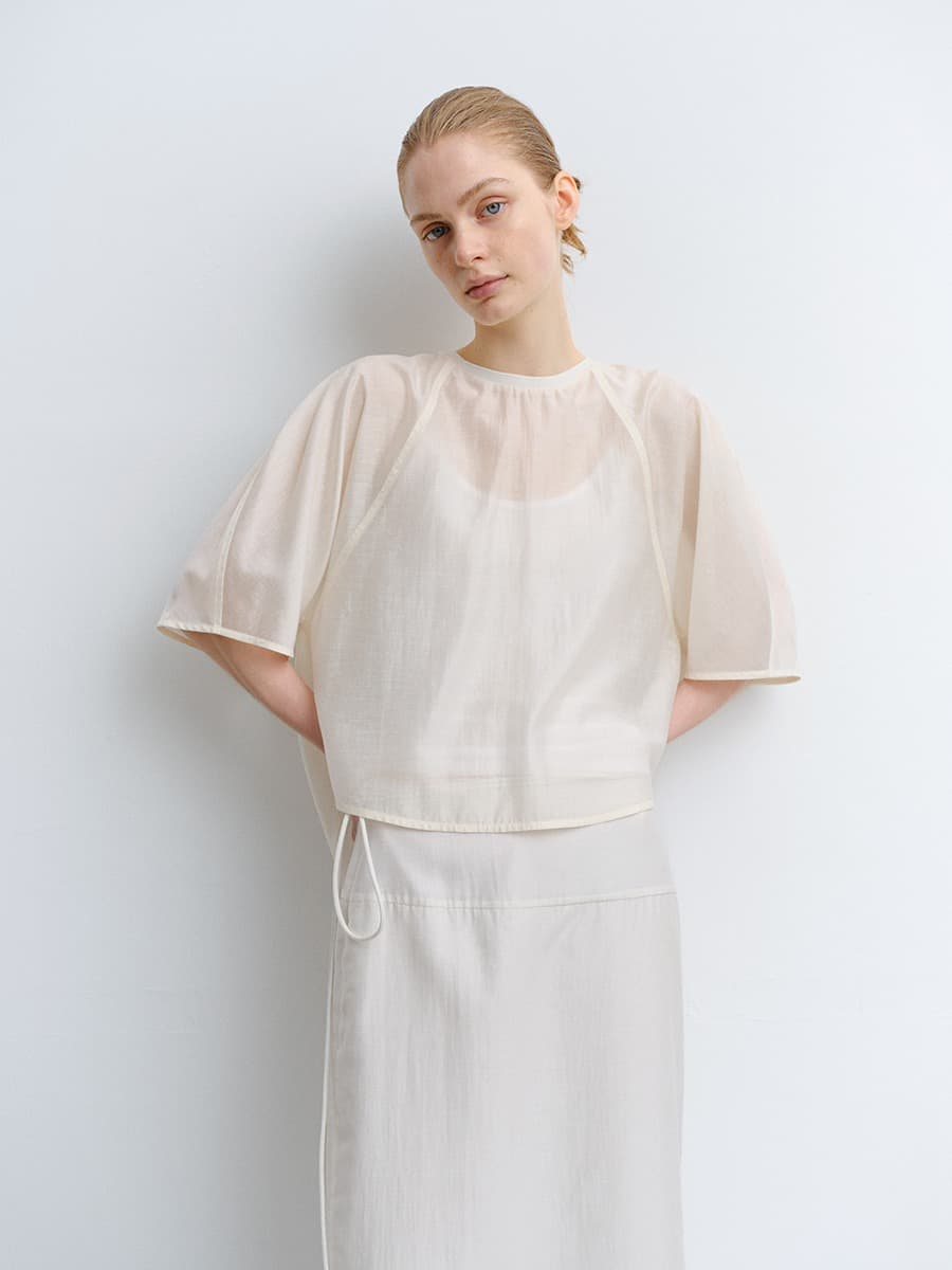 TVR VOLUME SLEEVE BLOUSE_IVORY — vue 8
