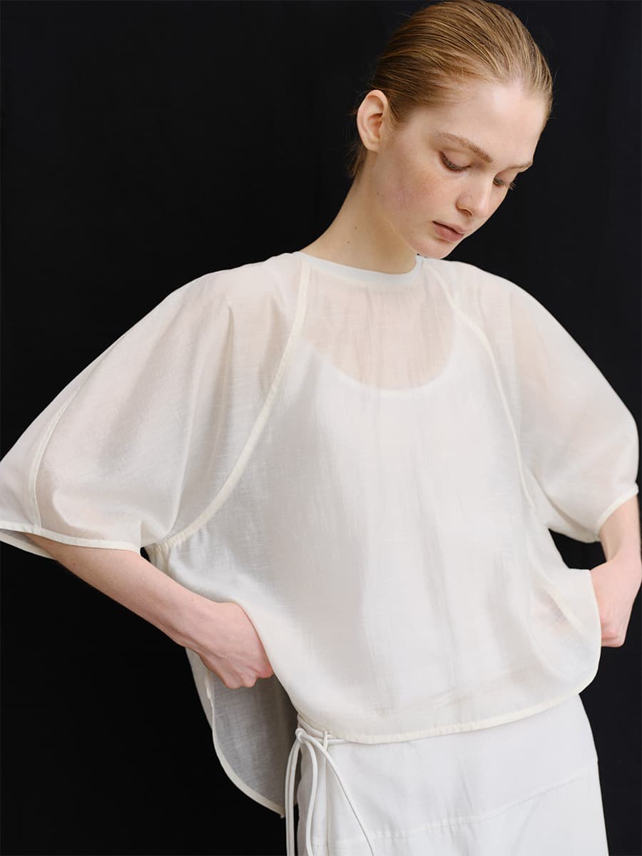 TVR VOLUME SLEEVE BLOUSE_IVORY — vue 10