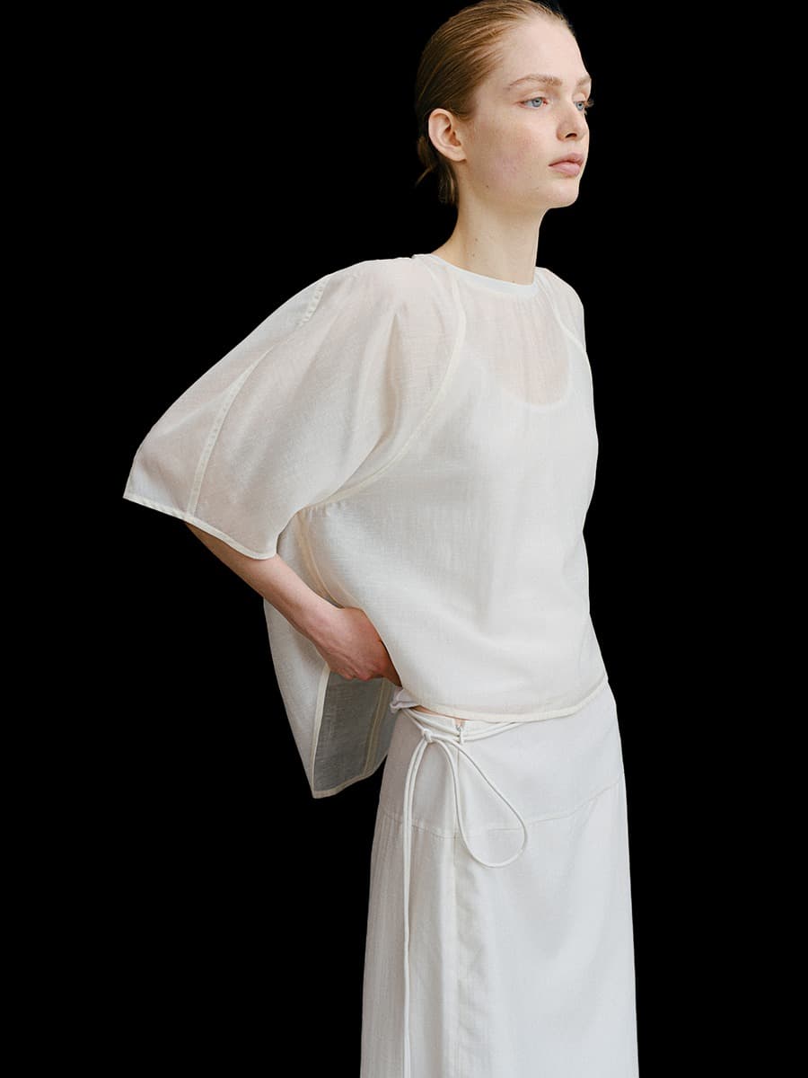TVR VOLUME SLEEVE BLOUSE_IVORY — vue 11