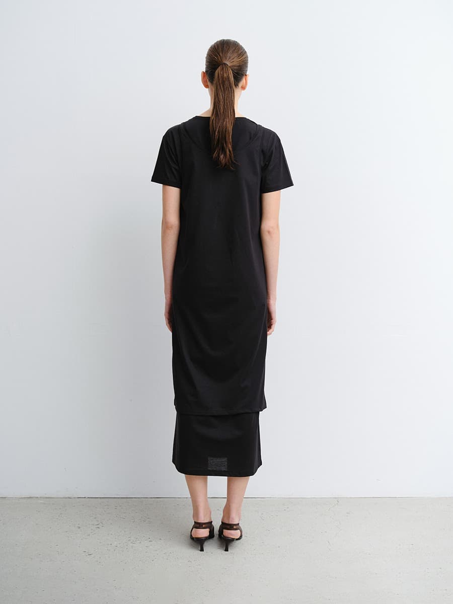 TVR LAYERED COTTON JERSEY DRESS_BLACK — vue 4