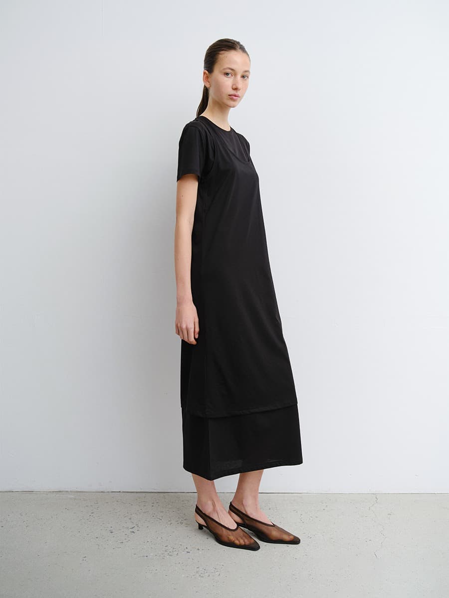 TVR LAYERED COTTON JERSEY DRESS_BLACK — vue 7
