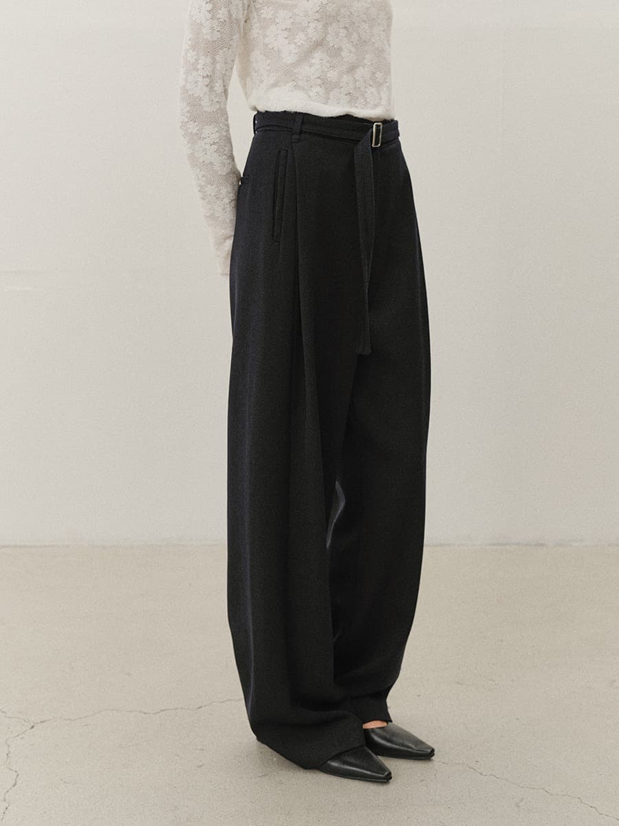 TVF WOOL BELTED WIDE TROUSERS_D-NAVY — vue 4