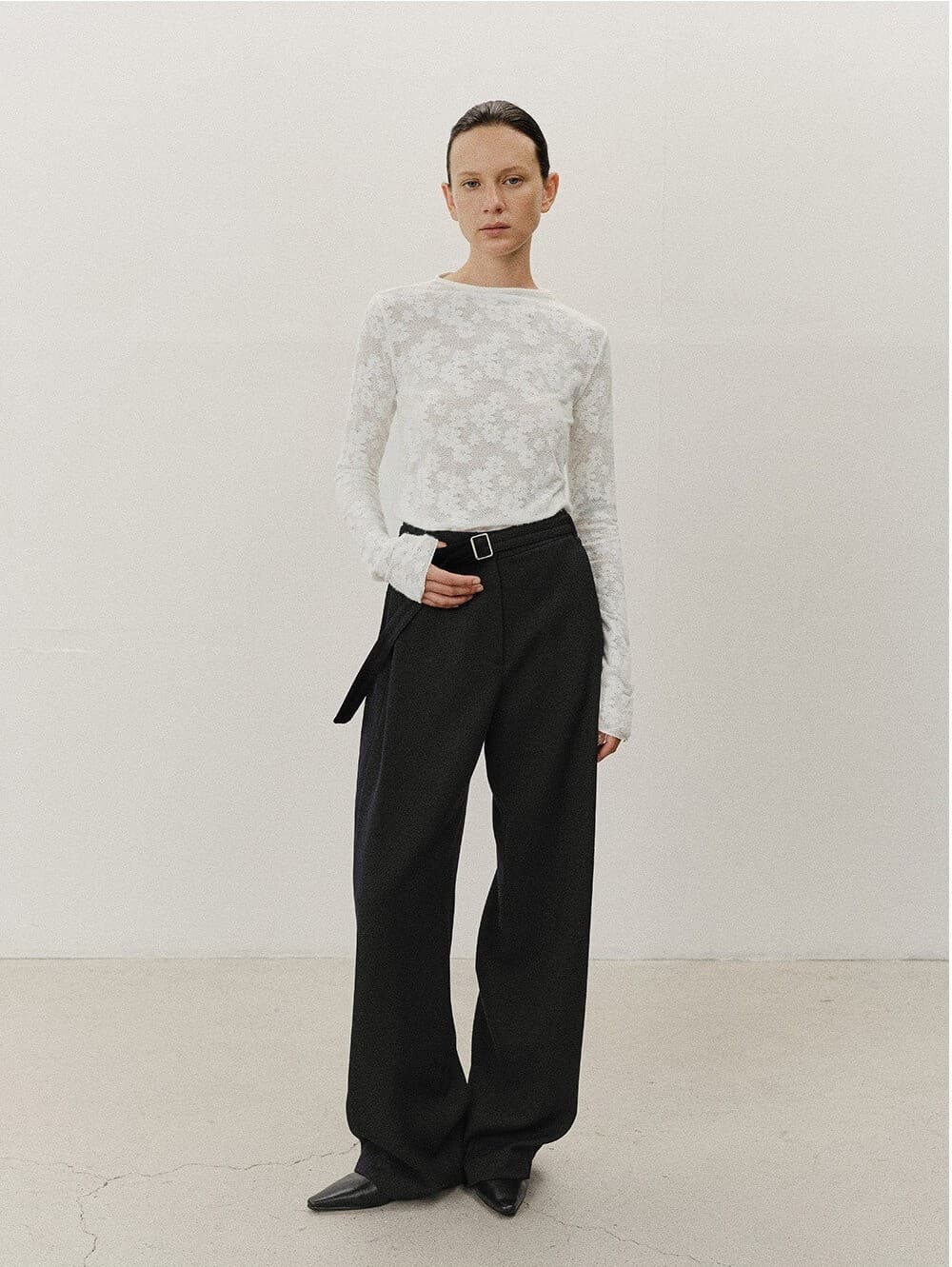 TVF WOOL BELTED WIDE TROUSERS_D-NAVY — vue 9
