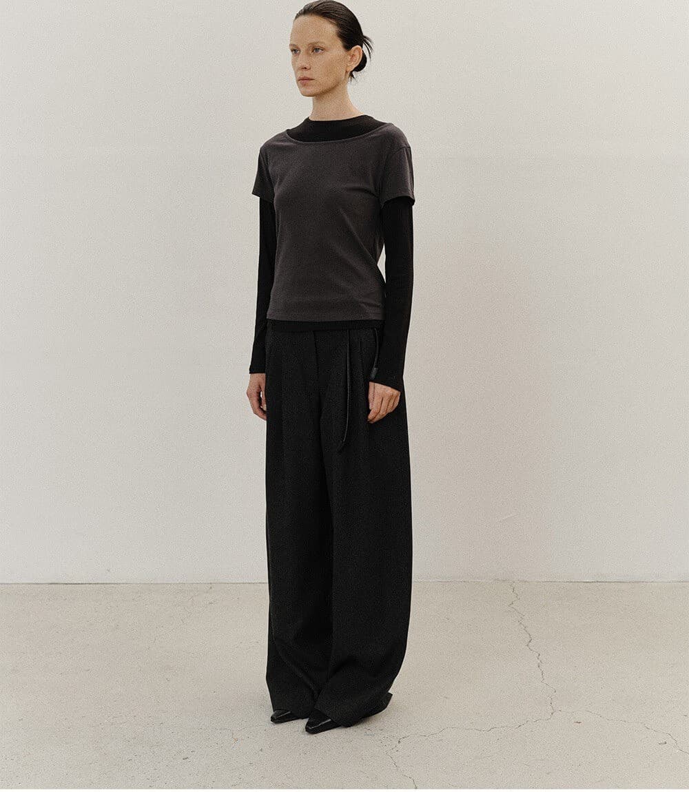 TVF WOOL WIDE TWO TUCK TROUSERS_CHARCOAL — vue 6
