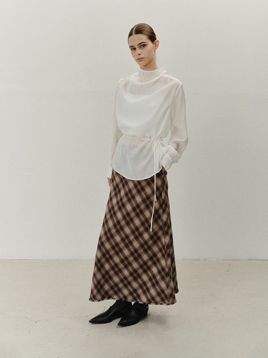 TVF CHECK MAXI SKIRT_BROWN — vue 6