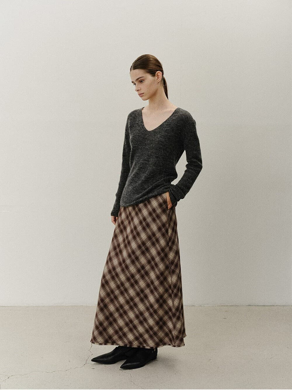 TVF CHECK MAXI SKIRT_BROWN — vue 11