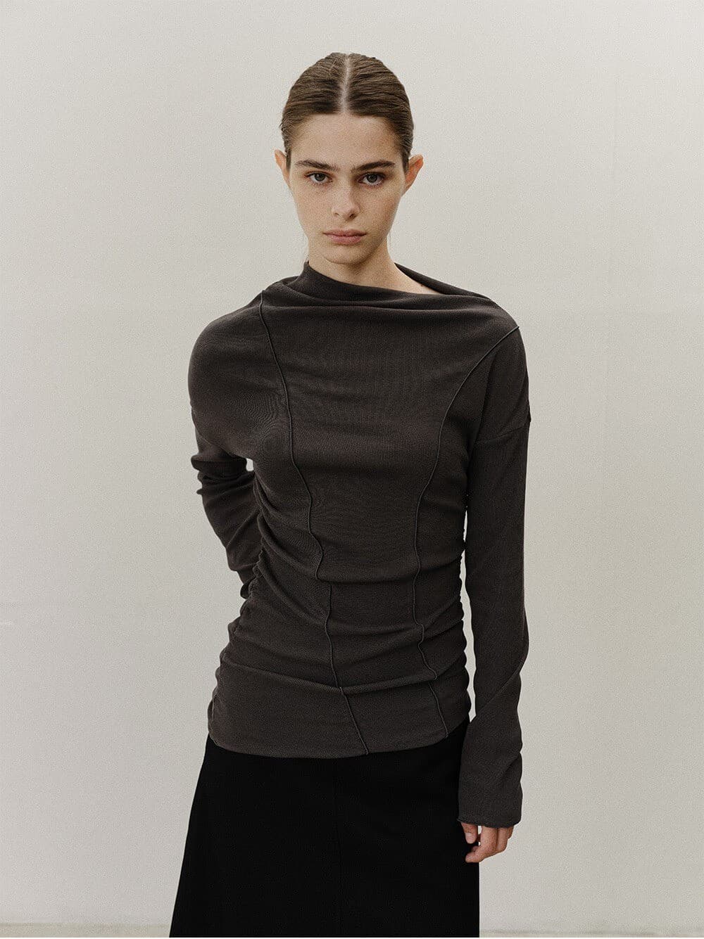 TVF ASYMMETRIC DRAPE TOP_CHARCOAL — vue 7