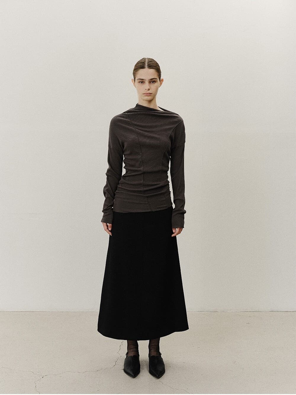 TVF ASYMMETRIC DRAPE TOP_CHARCOAL — vue 8