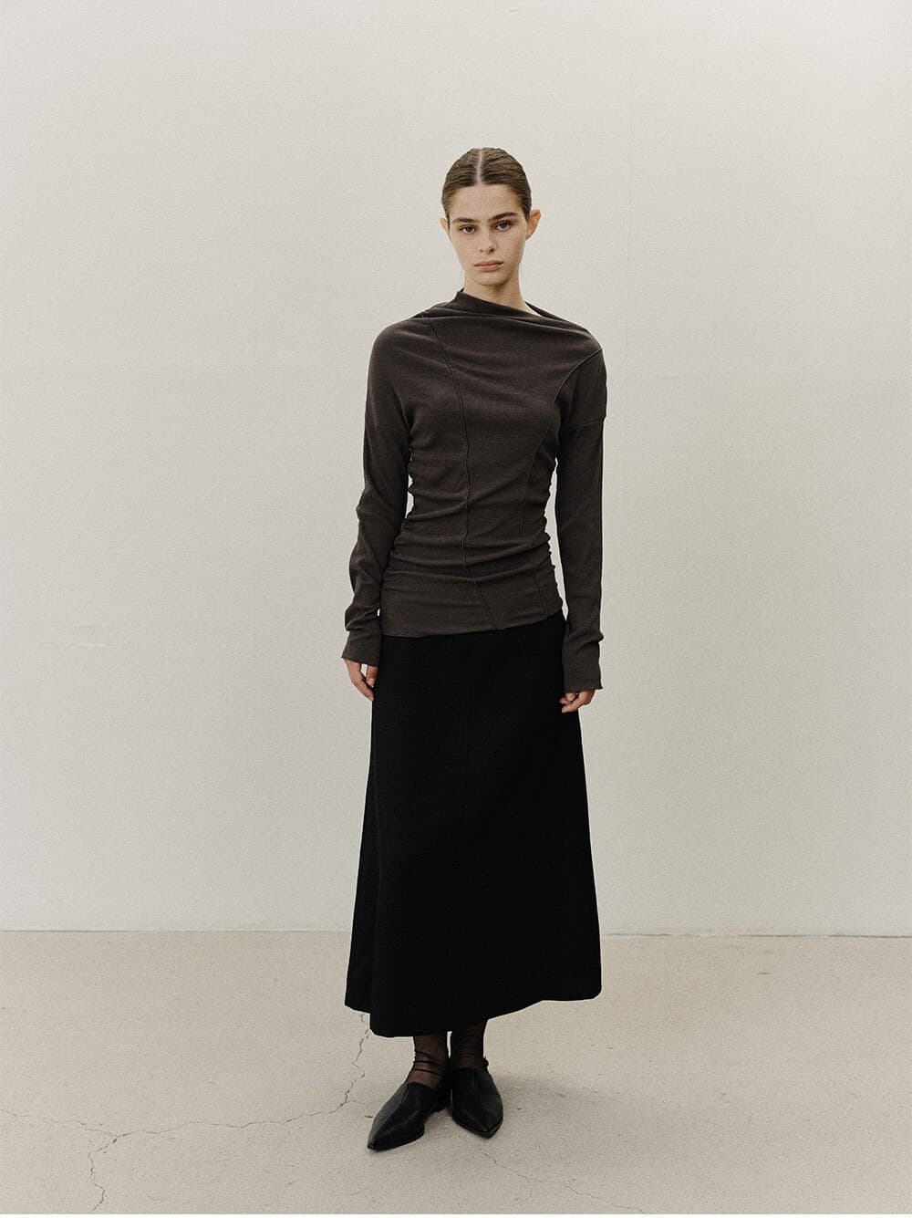 TVF ASYMMETRIC DRAPE TOP_CHARCOAL — vue 9