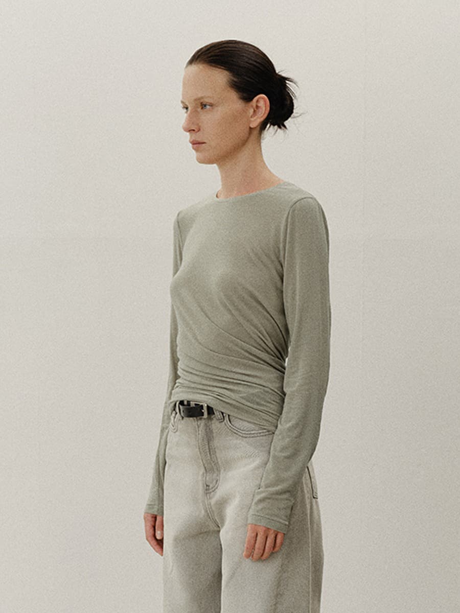 TVF WOOL CURVED TOP_ L-KHAKI — vue 3