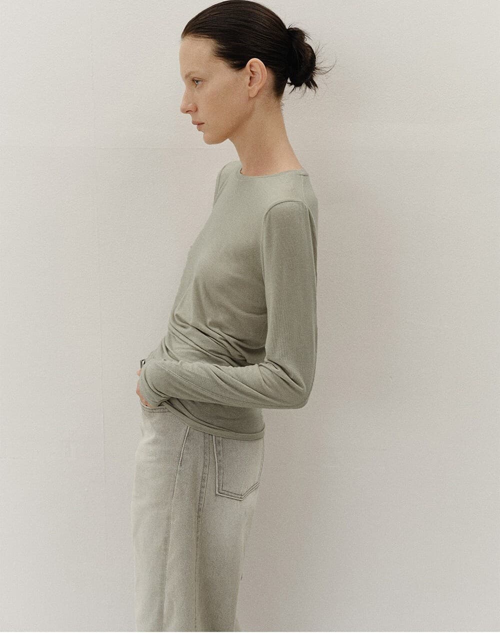 TVF WOOL CURVED TOP_ L-KHAKI — vue 11
