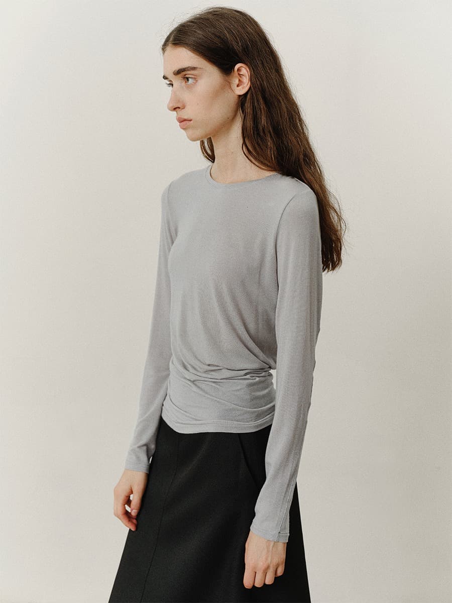 TVF WOOL CURVED TOP_L-GREY — vue 2