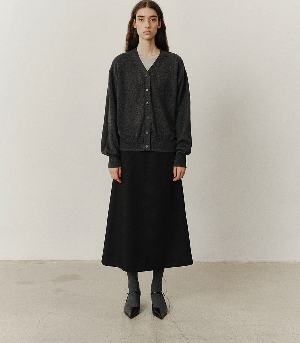 TVF COTTON CASHMERE KNIT CARDIGAN_CHARCOAL — vue 8