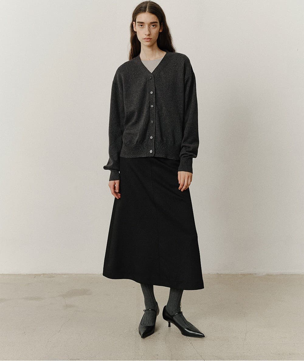 TVF COTTON CASHMERE KNIT CARDIGAN_CHARCOAL — vue 9