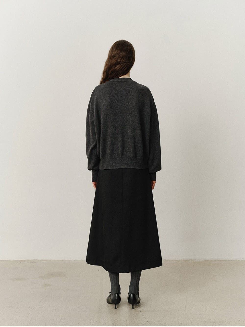 TVF COTTON CASHMERE KNIT CARDIGAN_CHARCOAL — vue 11