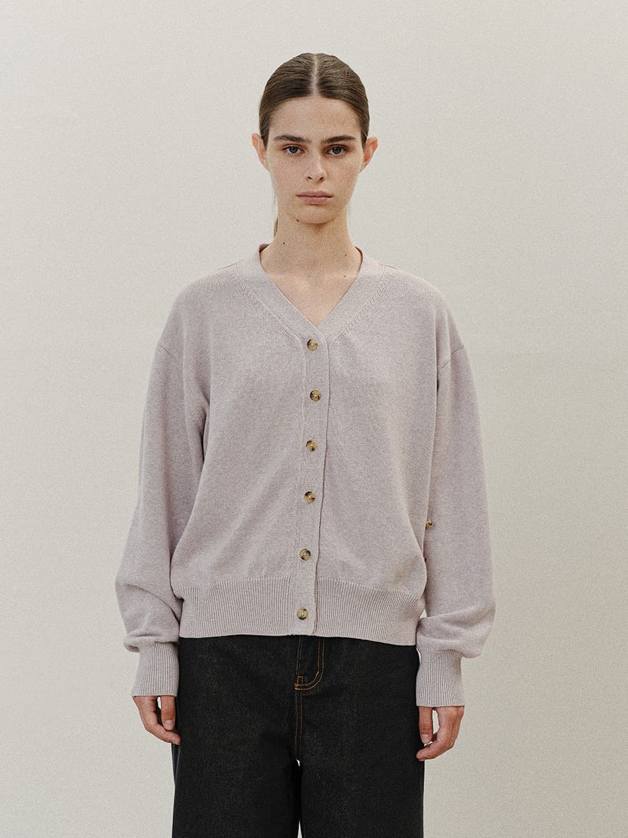 TVF COTTON CASHMERE KNIT CARDIGAN_LAVENDER — vue 2