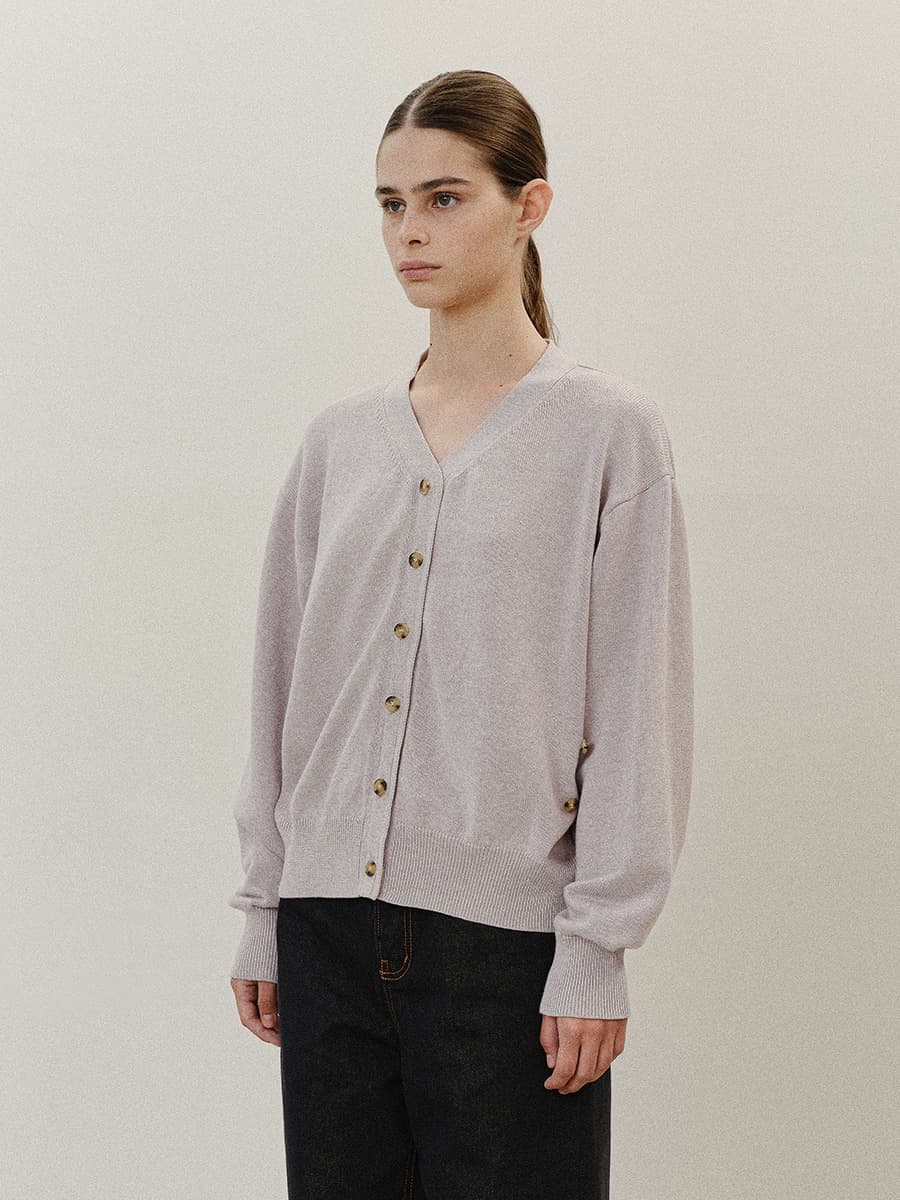 TVF COTTON CASHMERE KNIT CARDIGAN_LAVENDER — vue 3